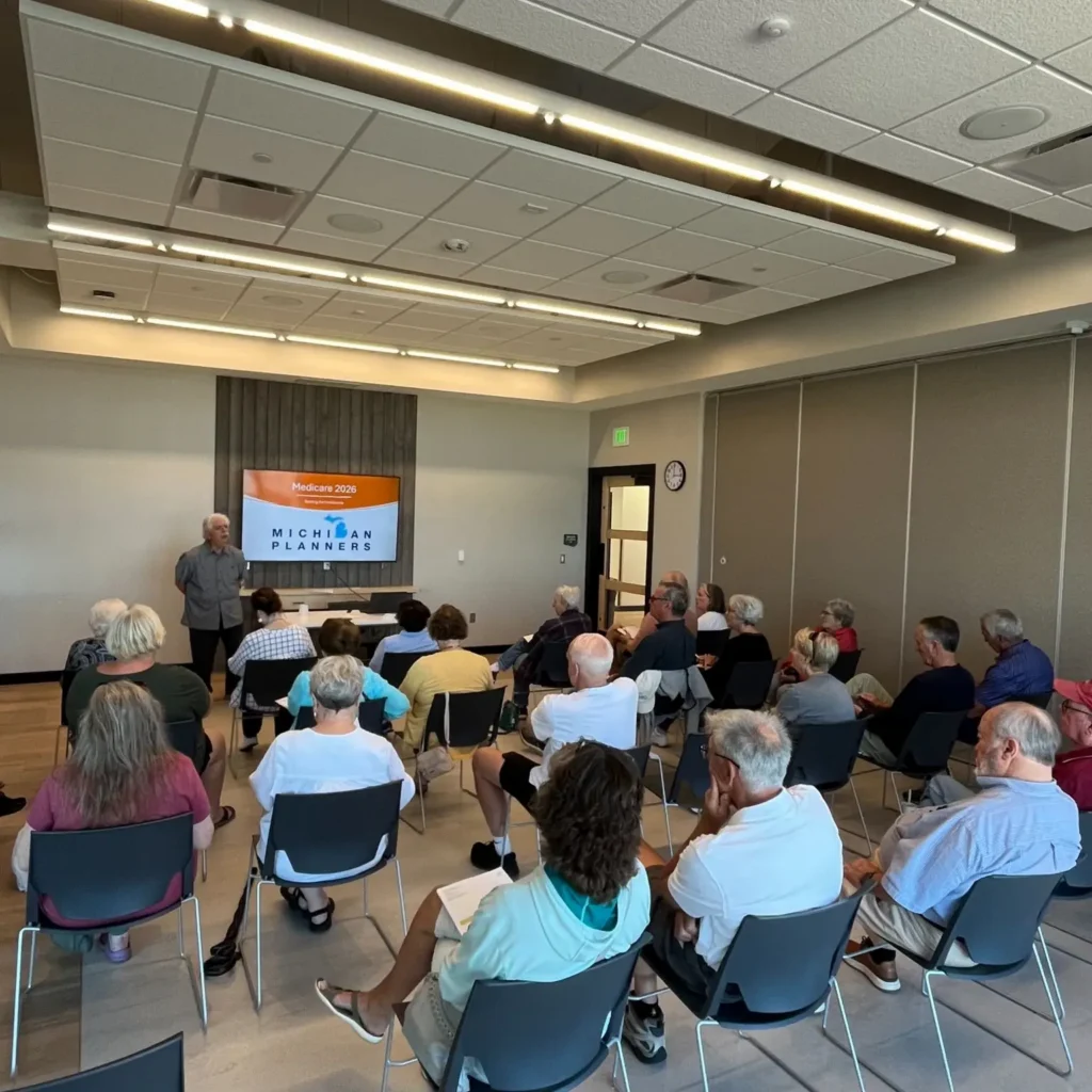 A Michigan Planners team member leads a workshop about Medicare.