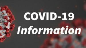 A coronavirus floats next to the words, "COVID-19 Information."