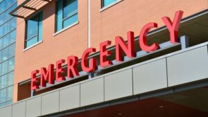 An Emergency Room sign at a hospital